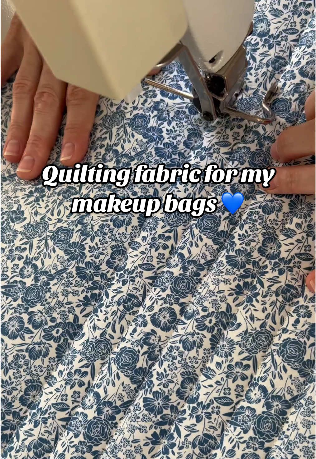 Quilting fabric for my bags 💙#sewing #handcrafted #accessories #sewingtiktok 