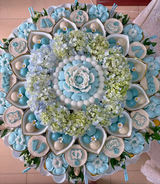 Mâm lễ tone màu xanh từ hoa đậu biếc, mê ơi là mê các mẹ ạ🌷🍀#mâmlễannhiên #mâmcúngđầytháng #đàotaohocvien #xuhuong #thinhhanh 