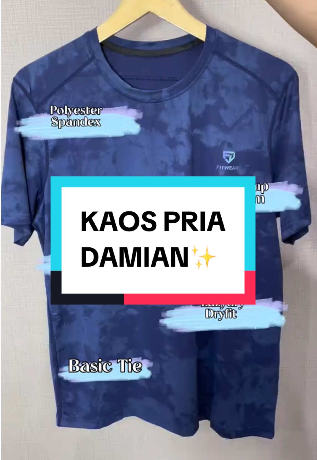 Kaos pria dryfit tie dye ✨DAMIAN✨ #fyp #ootdolahraga 