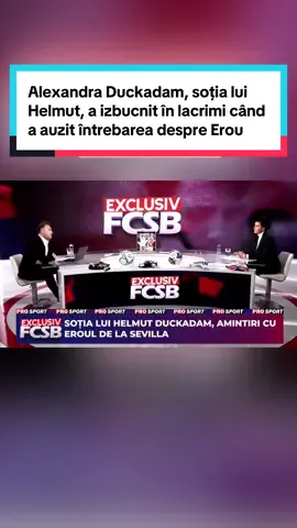 Alexandra Duckadam, soția lui Helmut, a izbucnit în lacrimi când a auzit întrebarea despre Eroul de la Sevilla: „Vă rog să-mi dați niște șervețele” #exclusivfcsb #prosport #sport #fotbal @Alin Grigore 