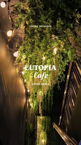 #NewCafeAlert in España — a new study and work-friendly cafe with a dark industrial interior and earthy color accents! ☕️🪴 i ordered their own version of Vietnamese Iced Coffee paired with Biscoff Cookies. ⌂ Eutopia Cafe ⚲ 1579 España Blvd, Sampaloc, Manila 🕖 7:30am - 1am 🔌 outlets available 🛜 free wifi (1 hour for each order) 🚻 Restroom #EutopiaCafe #CoffeeArchitect #manilacafe #fyp
