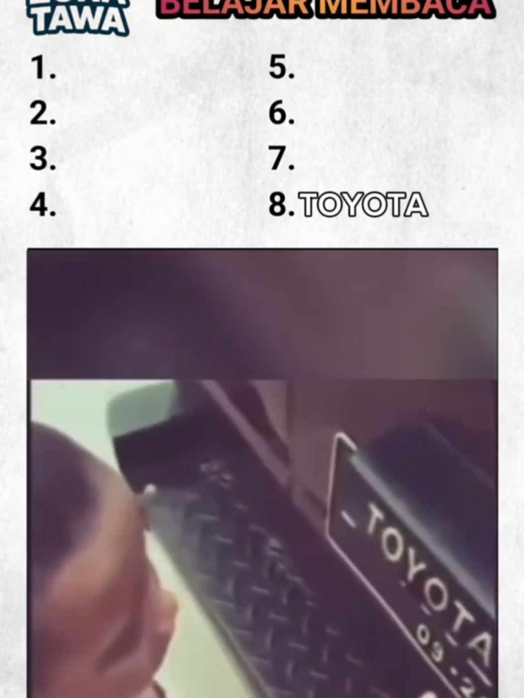 top 8 belajar membaca #videolucu #ngakak #membacalucu #fyp #zonatawa