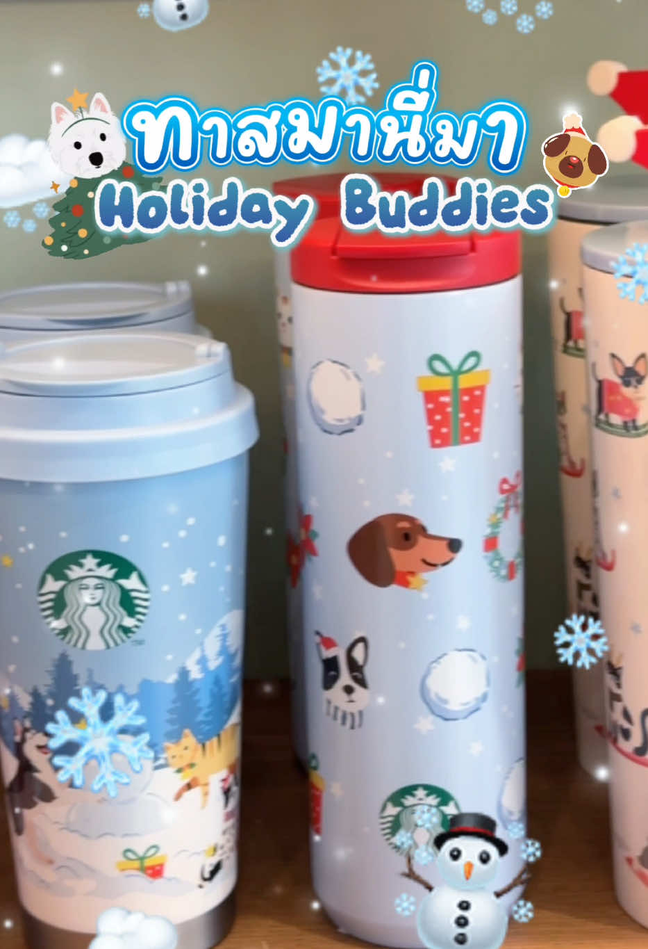 🐾✨ ทาสมานี่มา~ Starbucks เสิร์ฟคอล Holiday Buddies คิ้วท์จนใจตกไม่ไหว 🥺❄️ หยิบขึ้นมาคือได้ฟีลคริสต์มาสเต็มสิบ บอกเลยปีนี้ต้องมีสักใบอะ 🩵🎄✨ #รู้ยัง #รู้ยังพาช้อป #RYC #starbucks 
