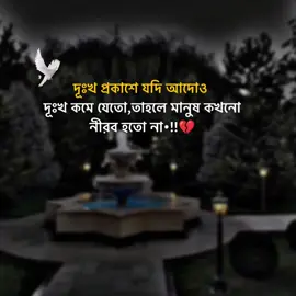 দূঃখ প্রকাশে যদি আদোও দূঃখ কমে যেতো, তাহলে মানুষ কখনো নীরব হতো না•!!💔#stutas #foryoupage❤️❤️ #stutasvideo #unfrezzmyaccount #tiktokbangladesh @#foryou @Tiktok Indai Tiktok  @TikTok Bangladesh @kawser khan @✈🔰FORHAD🔰✈ @🅺🅷🅰🅽_🆂🅷🅰🅱🍁 @💔–বিচ্ছেদ–💔 