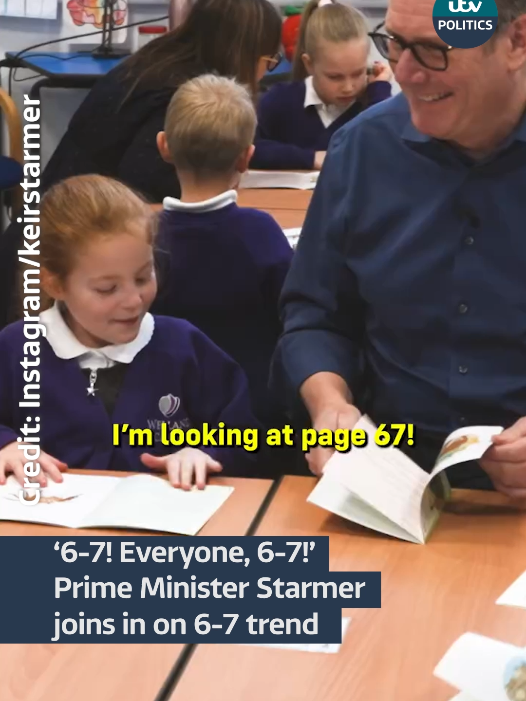 Prime Minister Keir Starmer joins in on the 6-7 trend #politics @itvnews @itvtherundown