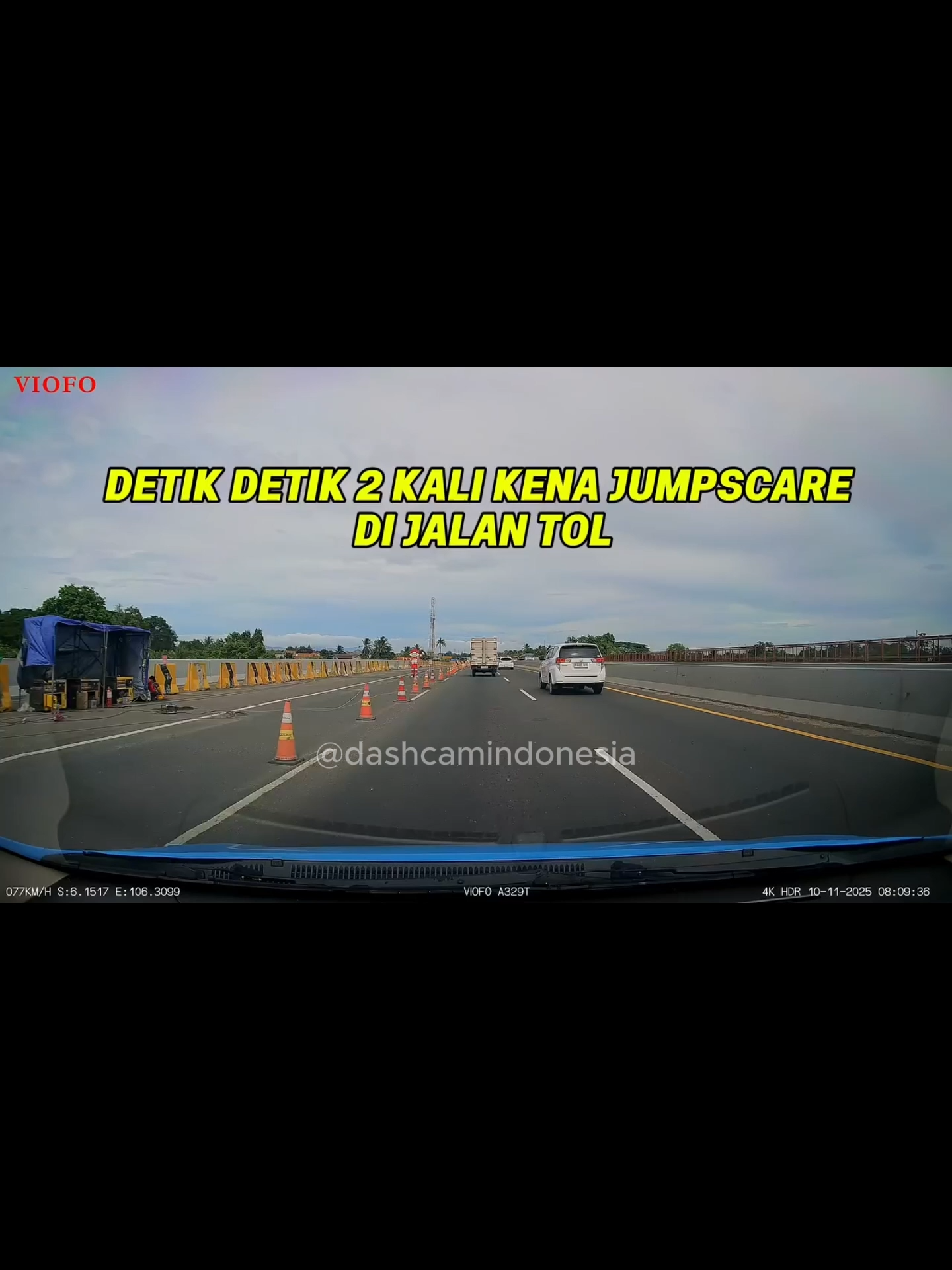 Lagi asik nyetir di jalan tol, malah kena jumpscare 😮‍💨 #viraltiktok #dashcamindonesia #otomotifindonesia #cctv