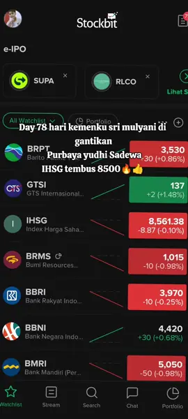 Terima kasih pak Purbaya ❤ gimana yah klo tembus 10k atau 36k 👍🔥 #saham #ipo #purbaya #ihsg 