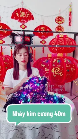 Đèn nháy kim cương 40m -chiều dài 40m -trang trí ngày lễ tết ,hội hè các bác ơi#xuhuong #giadungtienich #đentrangtri #dennhay 