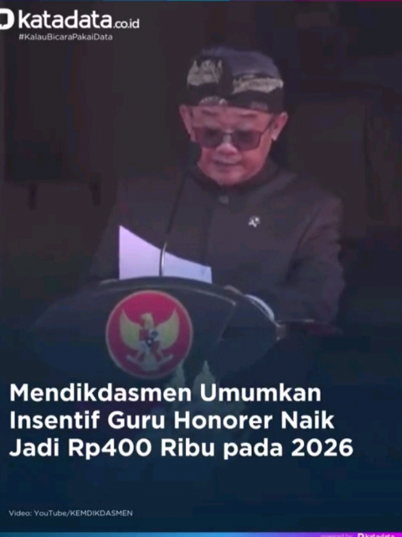 Mendikdasmen Umumkan Tunjangan Guru Honorer dari Rp 300 ribu Menjadi 400 ribu Per Bulan Pada Tahun 2026 #mendikdasmen #guruhonorer #viral #trending #fyp 