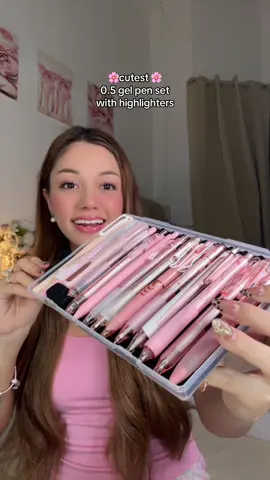 Sooobrang cute 🥹💕 mas nakakagana magsulat pag ganito ka pretty ang pens! 📝 #gelpen #gelpenset #ballpen #highlighterpen #stationery 