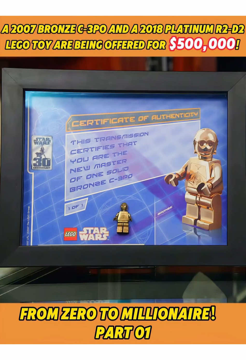 A 2007 bronze C‑3PO and a 2018 platinum R2‑D2 LEGO toy are being offered for $500,000!#foryo #entertainment #fyp #pawnstars #usa🇺🇸 