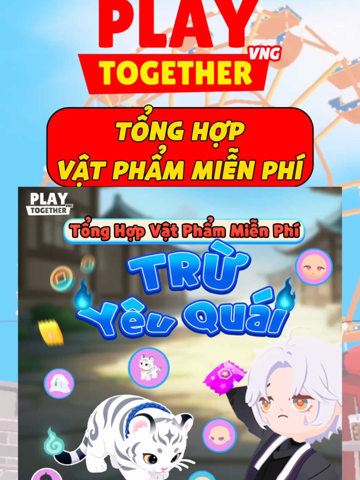 Tổng hợp vật phẩm miễn phí sự kiện Trừ yêu quái - nhận trang phục, phương tiện, thú cưng,.... đáng yêu - Bản cập nhật sự kiện Trừ yêu quái mới Play Together#playtogether #playtogethervng #GamingOnTikTok #WhatToPlay