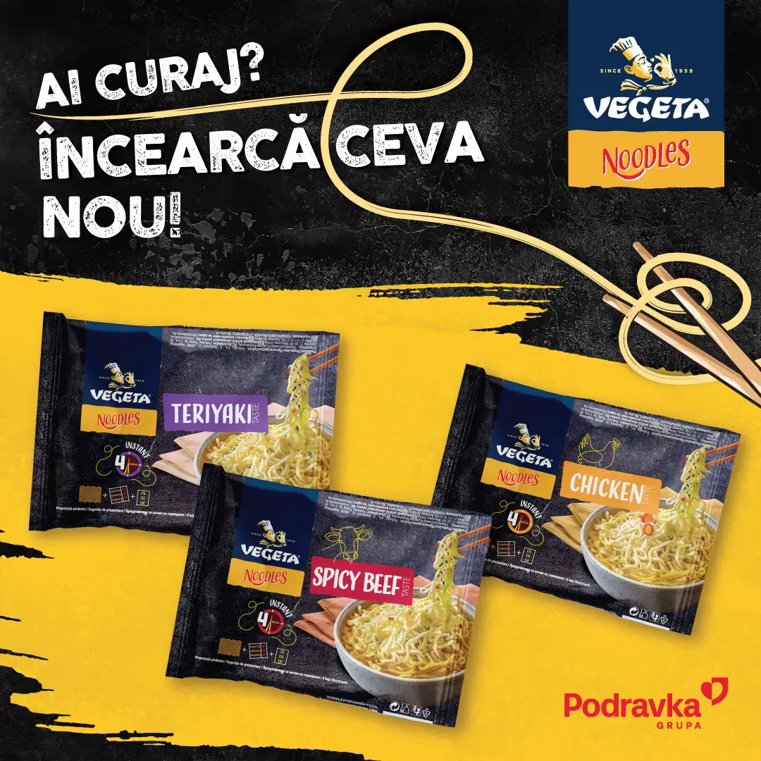 Ai curaj să încerci ceva nou? 🔥 Eu tocmai am descoperit Vegeta Noodles și… wow! Teriyaki, Chicken sau Spicy Beef – gata în doar 4 minute și super gustoase. Perfecte când ești pe fugă, la birou sau ai chef de ceva bun acum. 🍜✨ Tu ce aromă alegi? #MegaBUZZ_VegetaNoodles