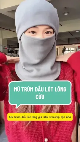 Mũ trùm đầu lót lông cừu ấm áp #mutrumdau #mulotlong #mumuadong #khantrumdau #thoitrang79 