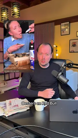 Een oestertje met een scheutje Red Bull. Klinkt smerig en is het misschien ook wel… #oesterredbull #huitres #redbull