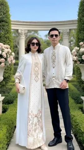 Couple Pasangan Lebaran Sarimbit Kayrina Baju Muslim Kondangan Motif Printing #outfitcouple #pasangancouple 