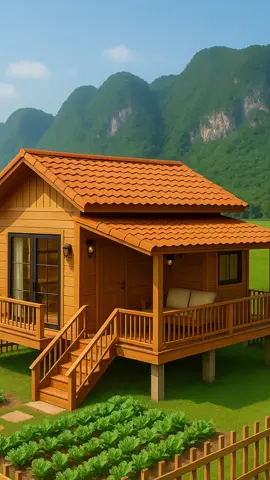 Ngôi nhà gỗ nhỏ xinh giữa nhiên, nơi lý tưởng để tận hưởng cuộc sống  an yên#nhagoxinh #villagelife 