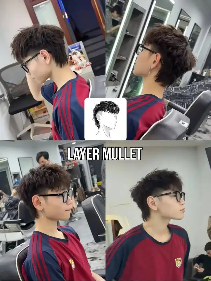 hairstyle cool men's#layermullet #texturelayer 