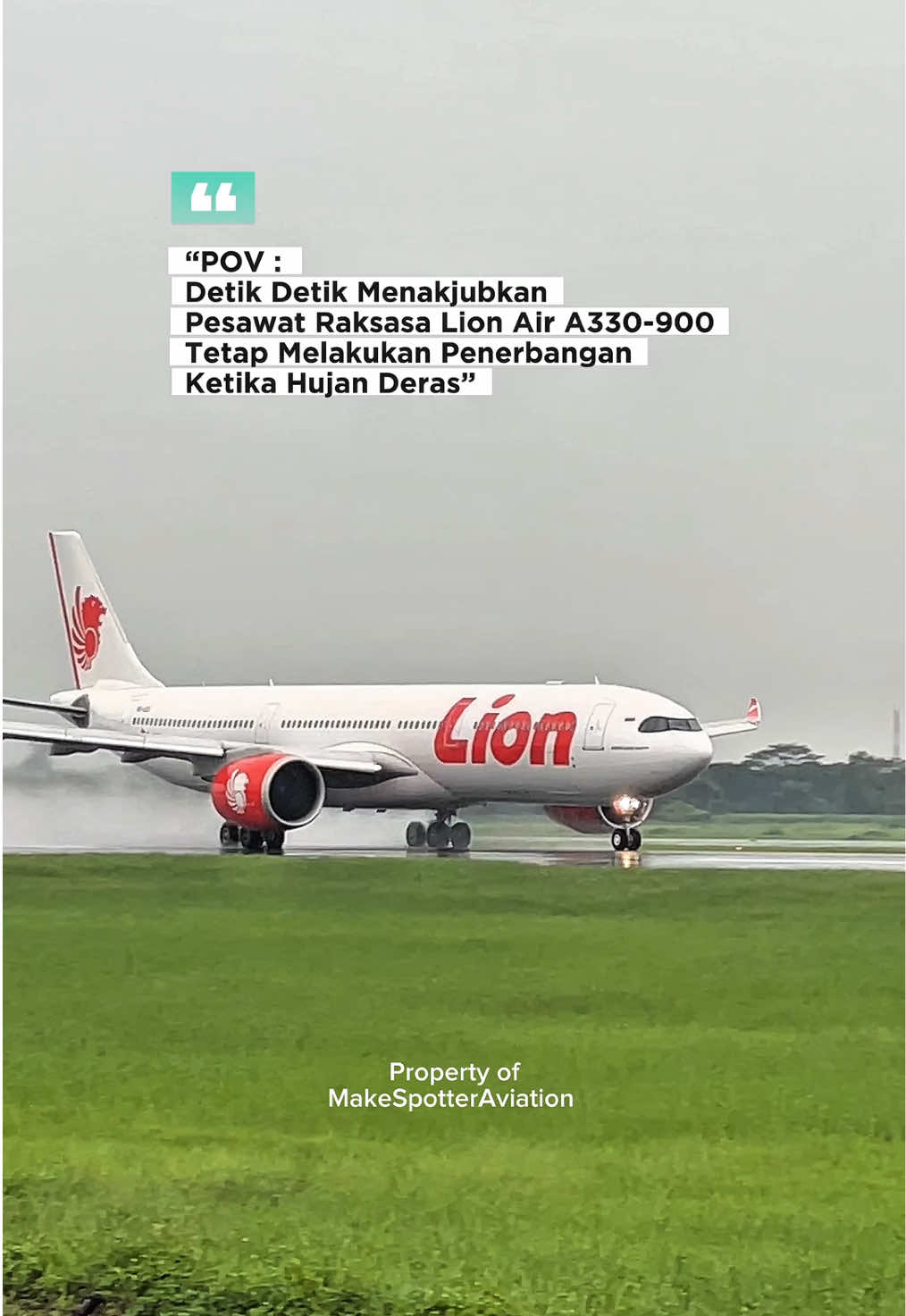 ✈️WET RUNWAY TAKEOFF | LION AIR A330-900 | Flight Medan - Jakarta #lionair #airbusa330 #takeoff #aviation #badweather 