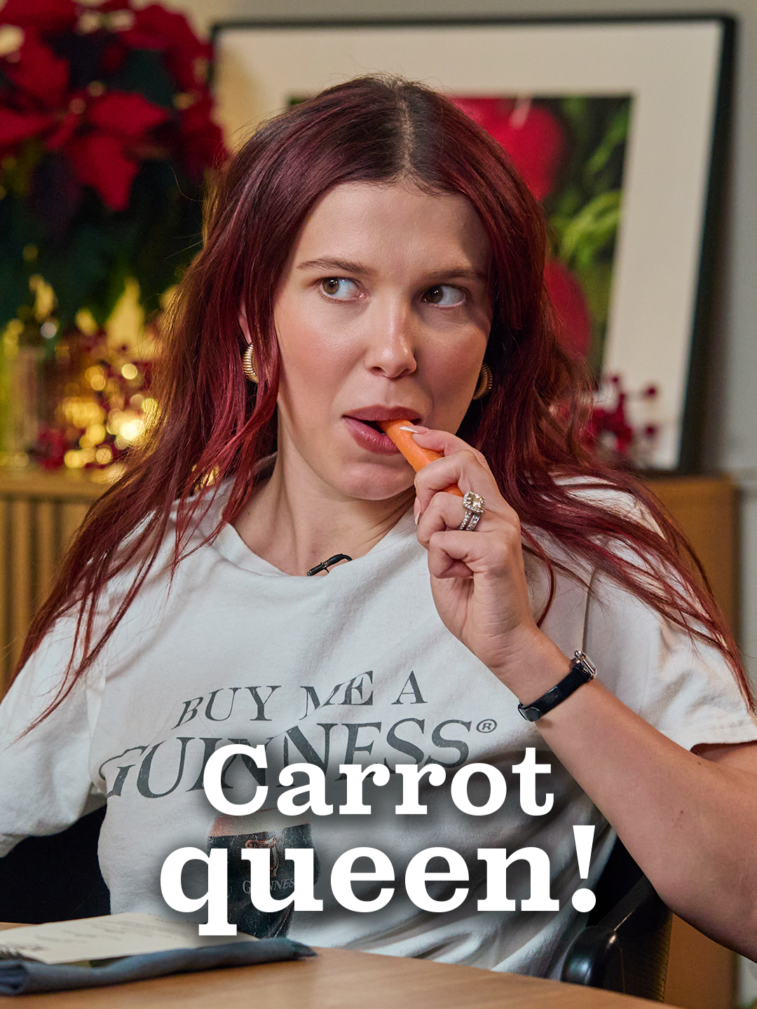 Channeling the womb, I guess 🤣🥕 @waitrose @nickgrimshaw #AngelaHartnett #DishPodcast #MillieBobbyBrown #Carrots