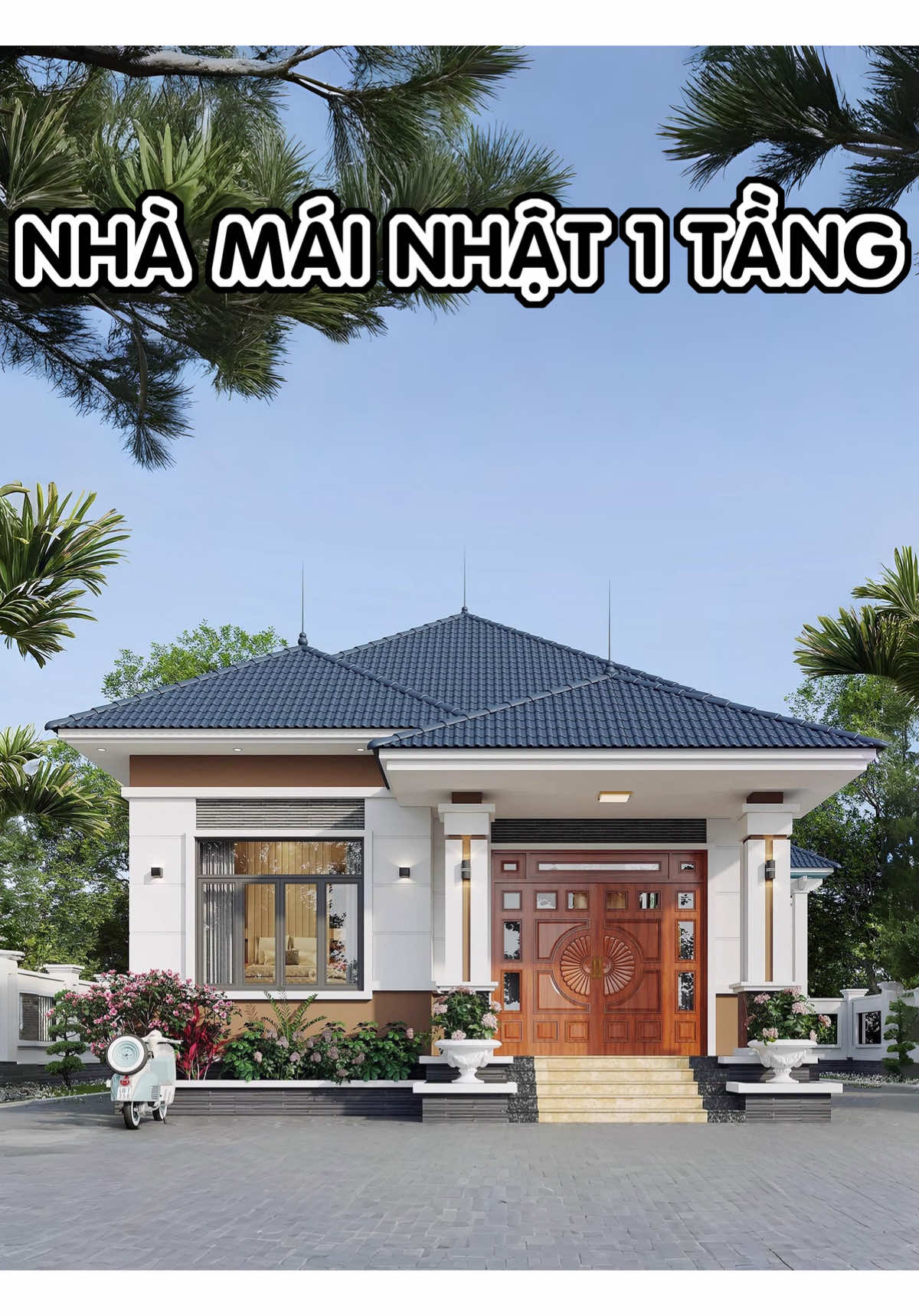 Mẫu nhà mái Nhật hiện đại cho gia đình trẻ #nhadep #thietke #kientruc #mainhat 