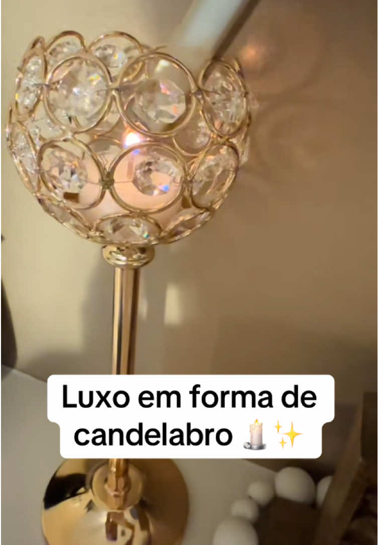 Candelabro De 3 Alturas  Dourado Porta Velas em Formado de Taça!!!  Luxo e Requinte!!!  Link 🔗 nos comentários!!! #candelabro #portavelas #taça #achadosshopee #fyp 