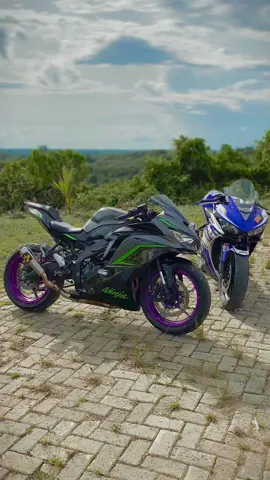 Kawasaki X Yamaha 🙌 #kawasaki #yamaha #zx25r #r25 