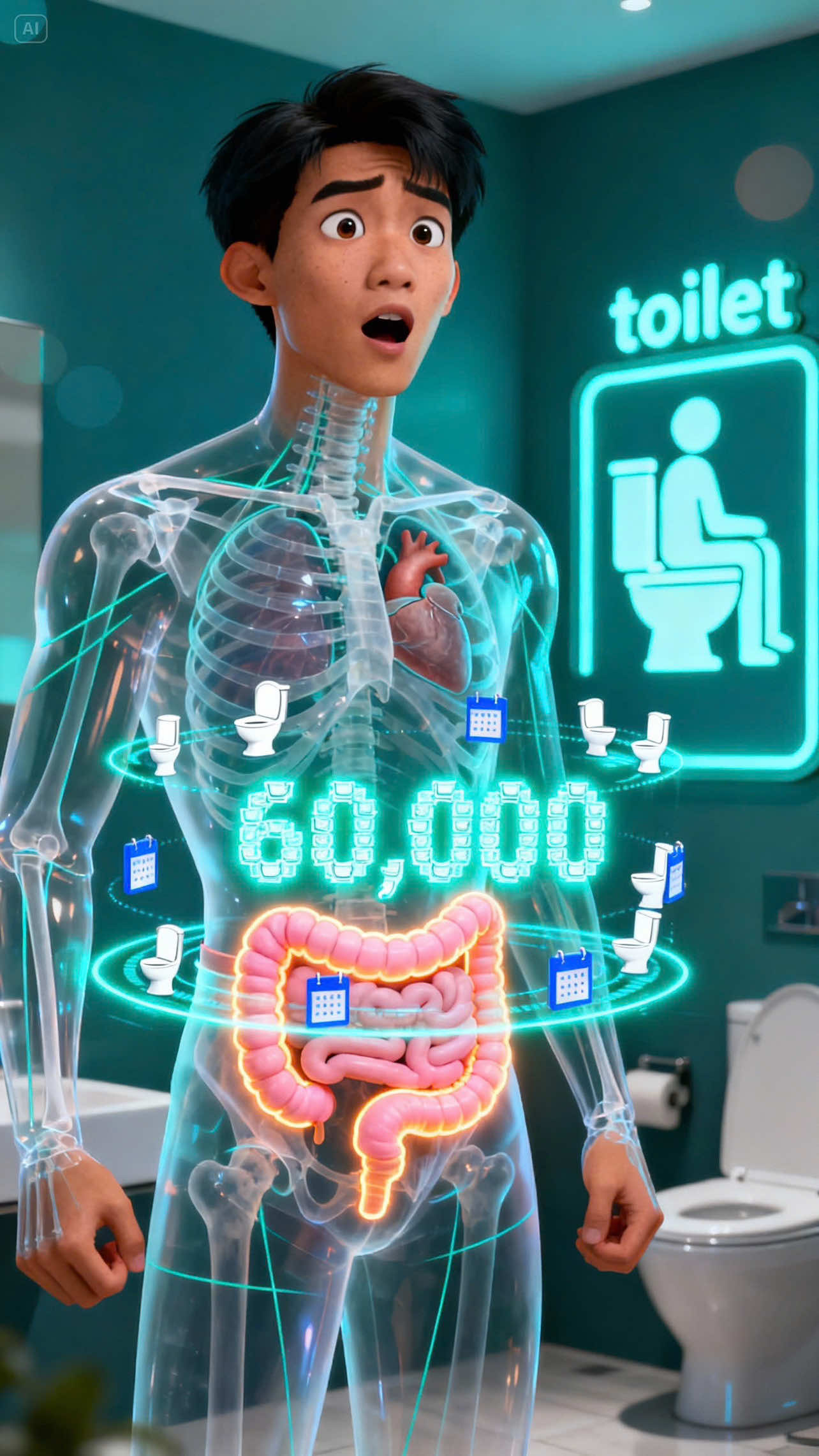 60.000 lần đi vệ sinh trong đời. 👉 Vấn đề là bạn có đi “trọn vẹn” không. 🚽⏳⚠️✨🧠 #tinhieusuckhoe #daitrang #duongruot #tieuhoa #suckhoe  