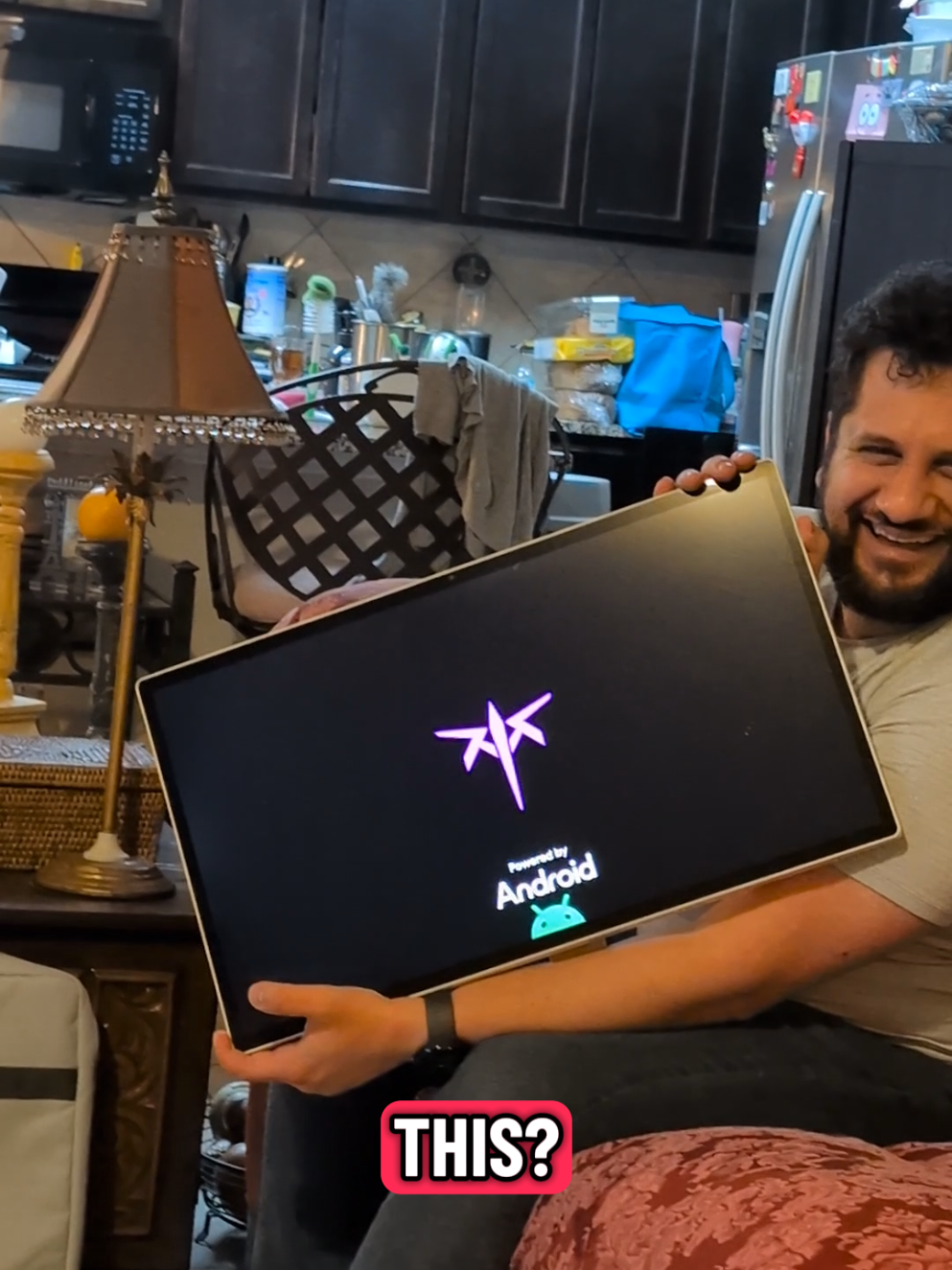 he's happy so I'm happy #android #tablet #familytime 