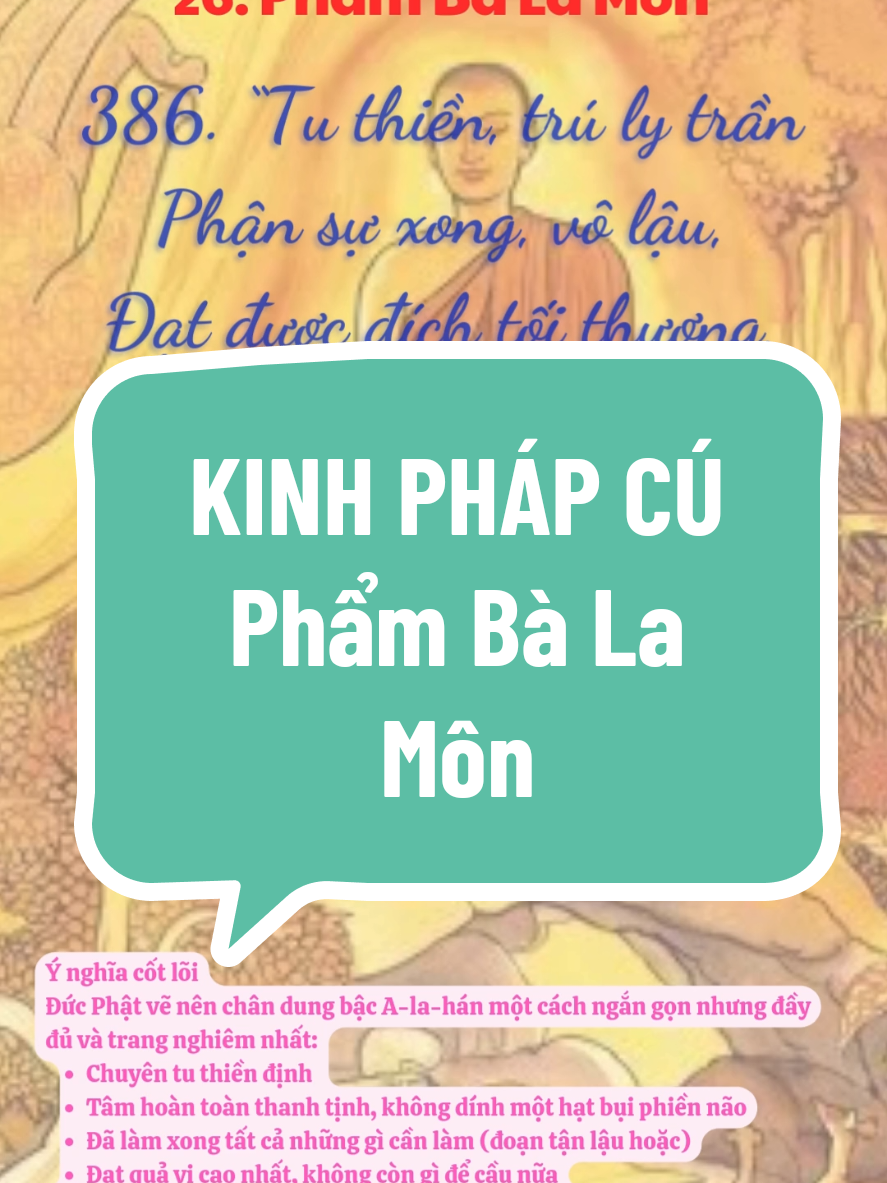 KINH PHÁP CÚ 🌻🌿🙏 ○ PHẨM BÀ LA MÔN ○ Video gồm bài kệ số 385-386 