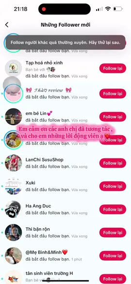 follow nhiều quá nên bị hạn chế rồi🥹 em hứa mai sẻ trả đủ cho tất cả các anh chị đã tương tác với em ạ . #tậpxaykenh #xaykenh24h #xaykenhtiktok 