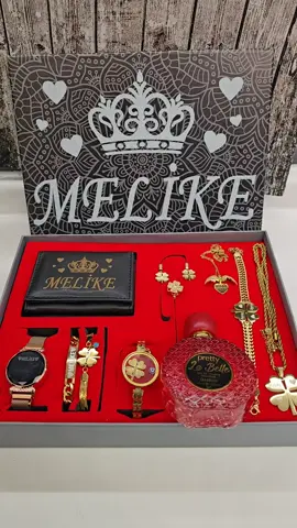 Kişiye Özel Ultra Lüks Kadın kombin set  melike isimli hediyelik set