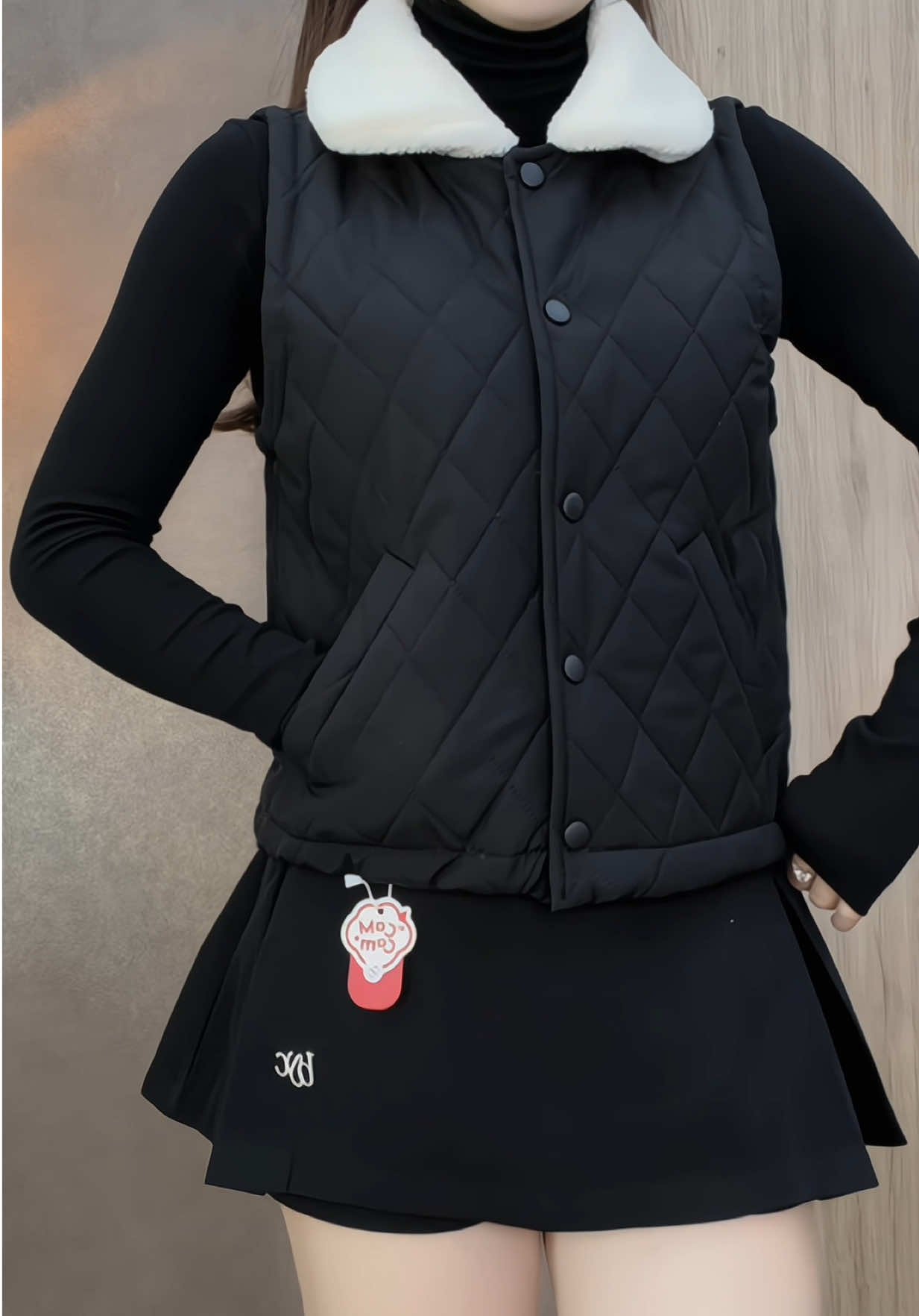 Áo phao gile cổ lông phom gọn dáng #thờitrang #áo #xuhuong 