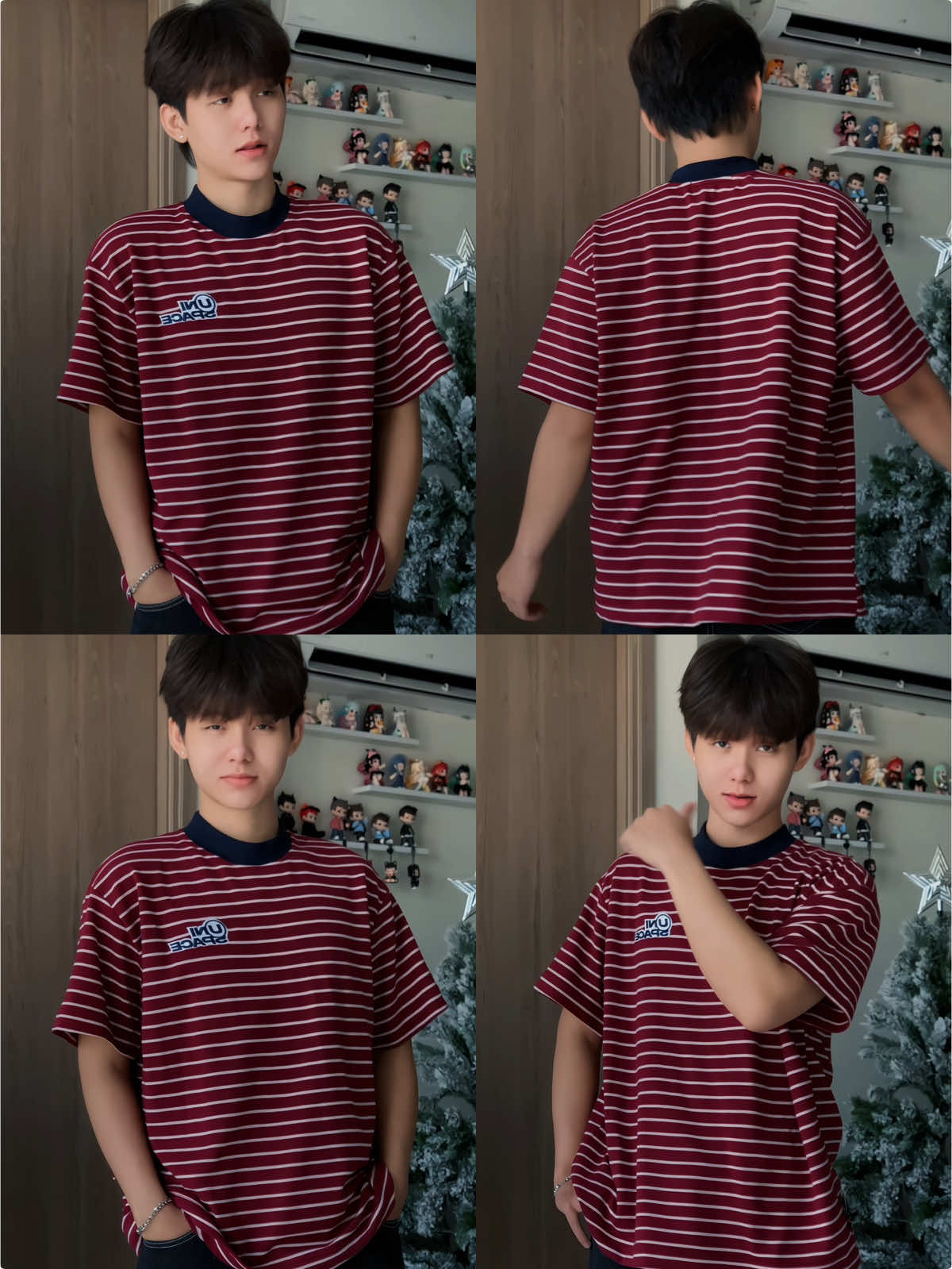 Bữa giờ mặc nhiều bạn xin inf quá nè, mặc thích phết ấy nha, vải dạng vải thô nha mn #dangmacdo #reviewdonam #aothun #unispace #phoidonam 