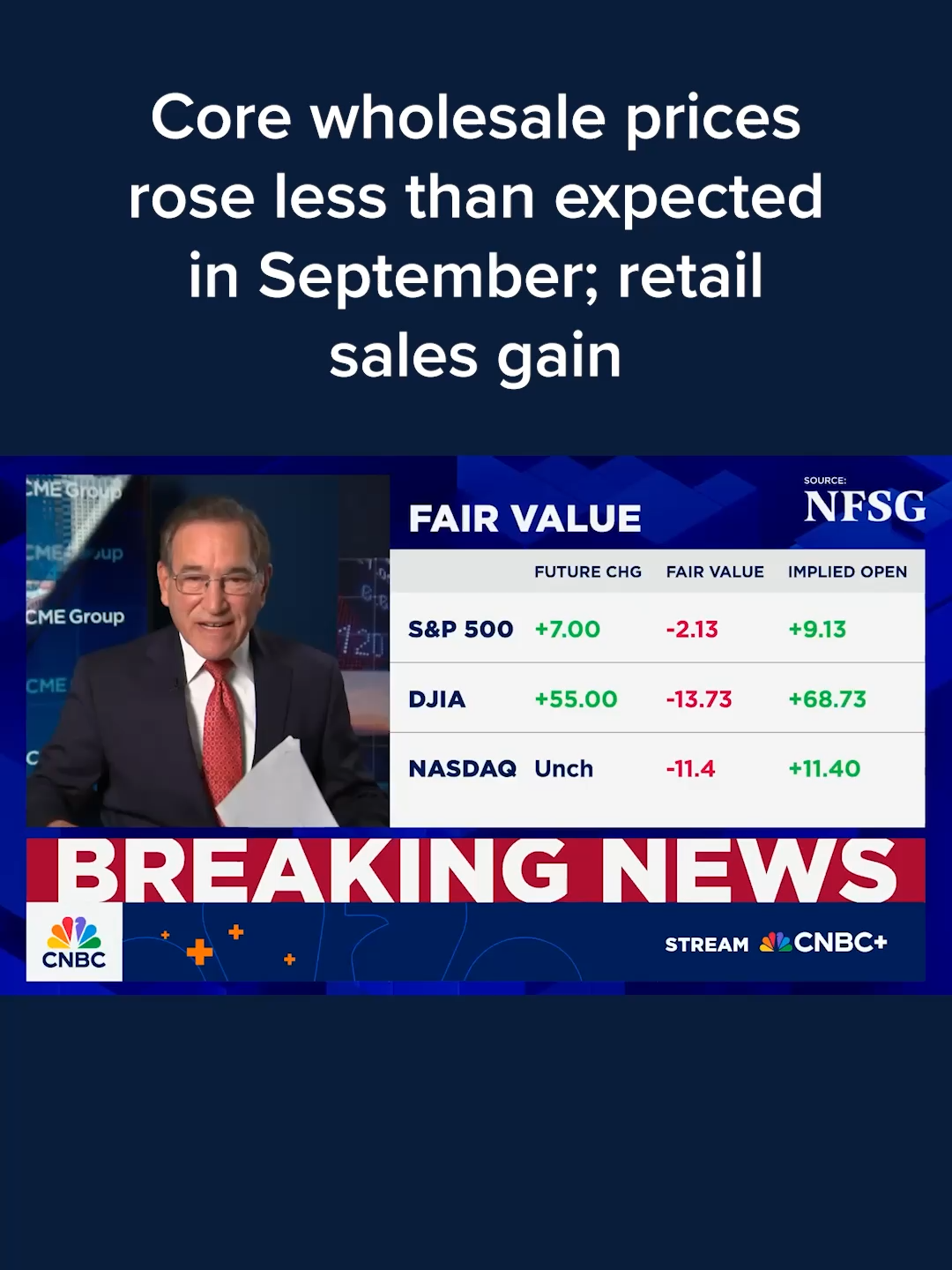 Core wholesale prices rose less than expected in September, indicating a potential cooling in pipeline inflation pressures, the Bureau of Labor Statistics reported Tuesday. Full details at the #linkinbio or the link on screen. #CNBC