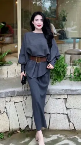 Set váy áo len tay khuy kèm đai- bầu bon chen được, thích hợp đi chơi , đi tiệc  #setvayao #setaovay #setlen #setdoxinh #setaochanvay 