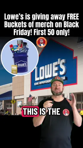 LETS GOOOOOO! @Lowe’s is where I’ll be! 6 am on Black Friday the first 50 people in line get a free bucket full of goodies valued at $100 each AND 1 person at each store will score a free appliance valued at $2,000 What time yall lining up?! #thefreebieguy #blackfriday 