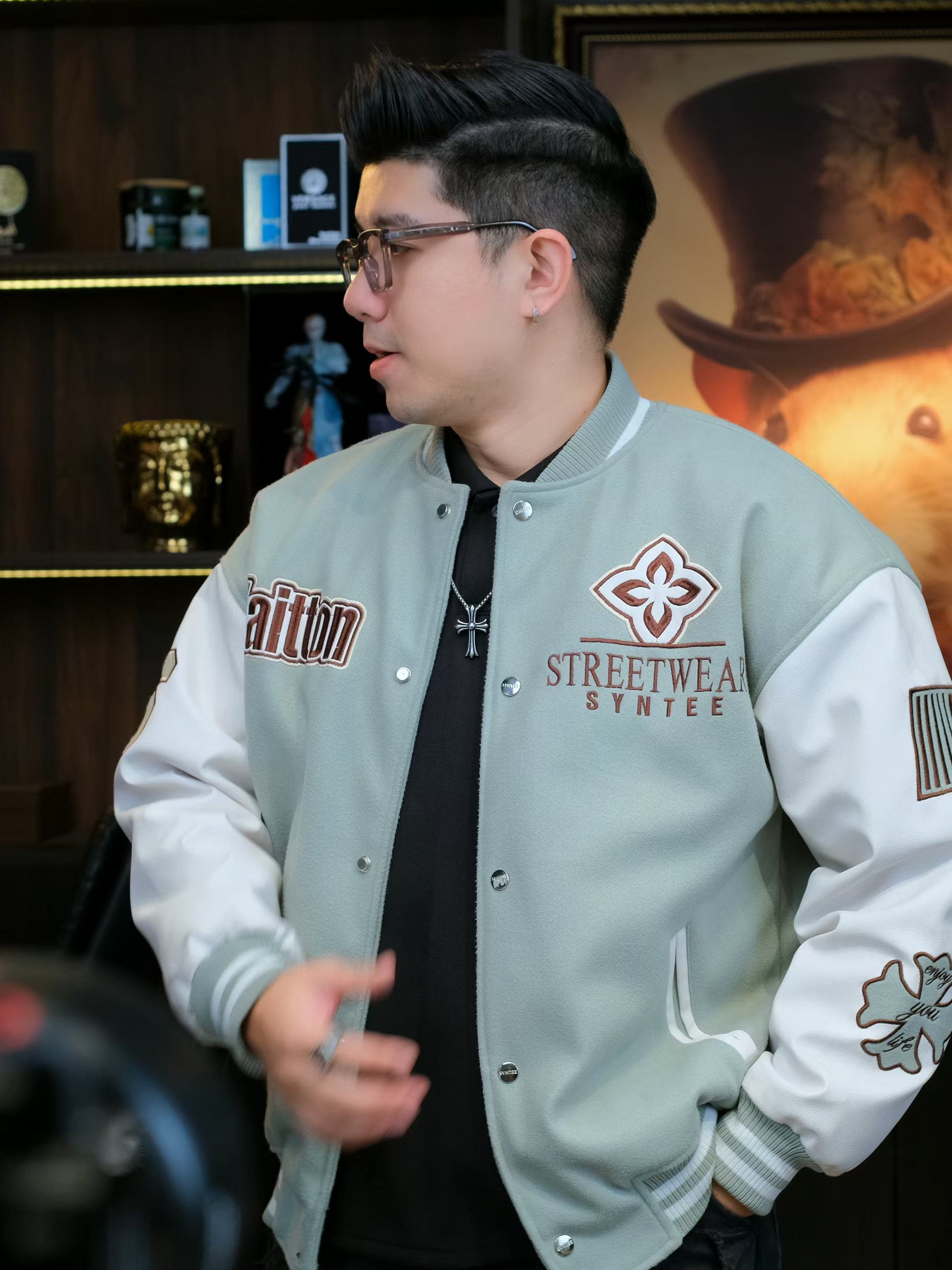 Áo Varsity xanh mint nhẹ nhàng #minhcuan #thoitrangnam #xuhuong #aokhoac #varsity #aovarsity