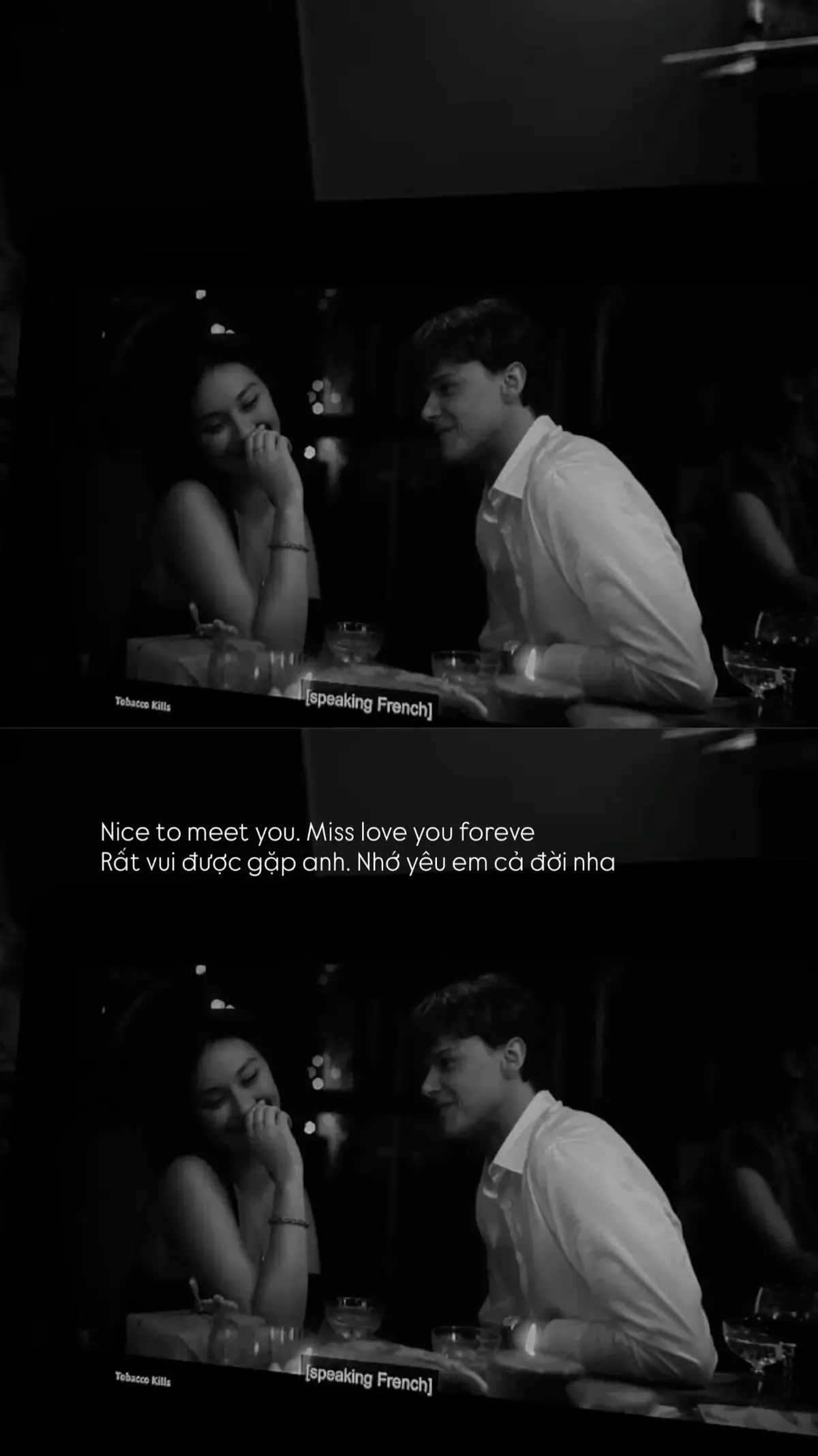 Nice to meet you. Miss love you foreve Rất vui được gặp anh. Nhớ yêu em cả đời nha