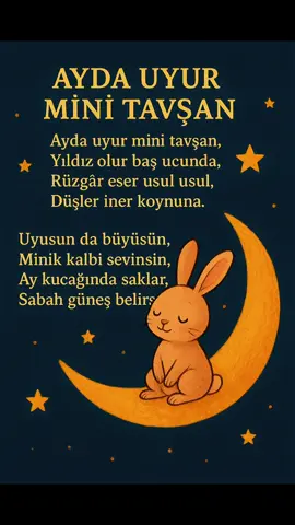 ✨ Bebeğin uykuya dalsın mı? 🌙 🌙 Ayda uyur mini tavşan… 💛 Her gün yeni ninni için takip et #n#ninniu#uykuvaktib#bebekuykusub#bebekannesim#masalzamani