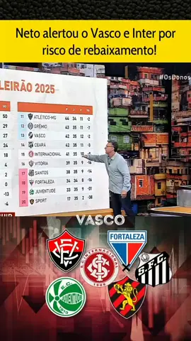 Neto alerta o jogo do  Vasco. #brasileirão2025 #craqueneto #futebol #brasil🇧🇷 #neymarjr_10jr❤️🇧🇷🇧🇷 