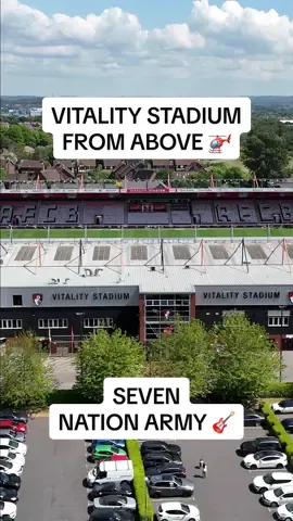 Epic aerial of AFC Bournemouth’s Vitality Stadium! 🚁🔥 📽️FULL 4K VIDEO LINK IN BIO! (YOUTUBE) ⚽️ The home of the Cherries is one of the most unique grounds in English football — compact, loud, and full of history. ❤️🍒 🏟️ Vitality Stadium / Dean Court – Key Facts  • Opened in 1910, home to @AFC Bournemouth s​⁠ince formation  • Capacity: 11,307, making it the smallest stadium in the Premier League  • Located in Kings Park, Bournemouth, Dorset  • Fully rebuilt in 2001 with all-seater stands  • Known for its intense atmosphere and close-to-the-pitch design  • Hosted Premier League football since 2015–16  • Officially named the Vitality Stadium for sponsorship  • Nicknamed Dean Court, still widely used by supporters ⚽ About AFC Bournemouth  • Nickname: The Cherries 🍒  • Founded: 1899  • Play in the Premier League  • Known for fast, attacking football and strong youth development  • Rivals include Southampton and Portsmouth #afcb #vitalitystadium #afcbournemouth #bournemouthfc #bournemouth               