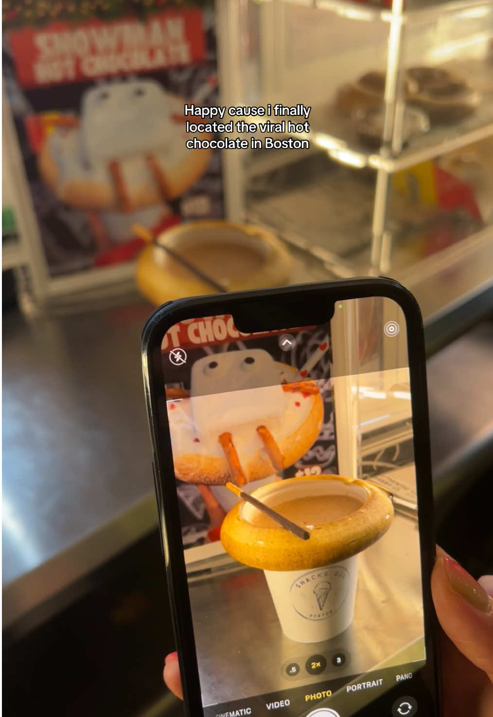 Snackbox has their location calendar on their insta fyi She expensive but yummy to try once #fyp #boston #viralhotchocolate #hotchocolate 