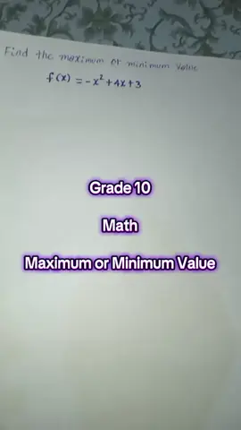 #Maximum or minimum Value of quadratic equestion#Mr. End Math