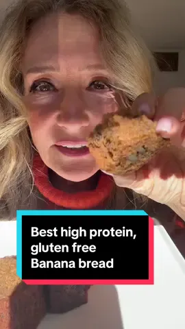 This banana bread recipe will make you throw all your other recipes away! High protein, gluten-free, and so moist! Comment “banana bread” for recipe❤️❤️❤️ #Foodie #FoodTok #healthy #protein