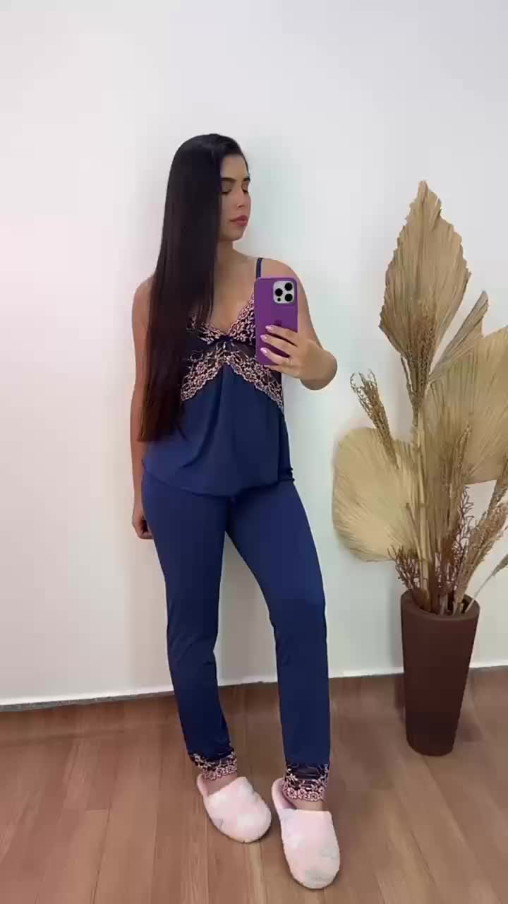 PIJAMA FRANCESINHA BICOLOR DE CALÇA POR APENAS R$ 54 REAIS  
