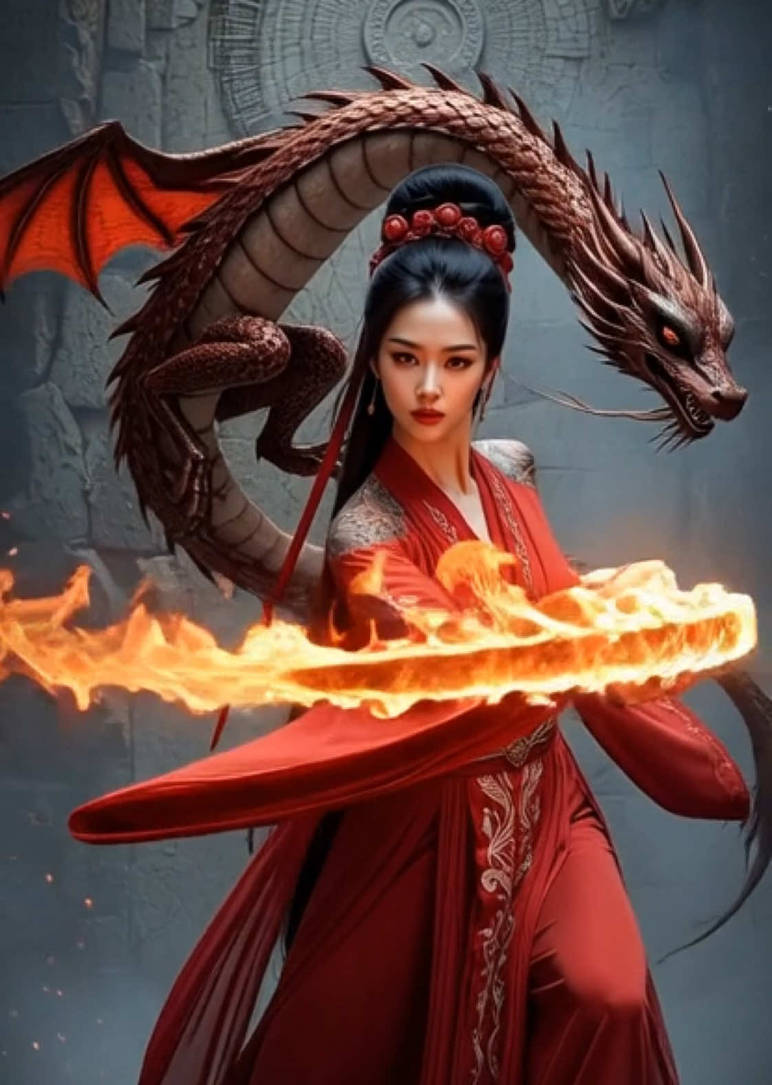 >>> Her blade ignites the dark, awakening the sky, For those who fear her spark will learn that legends never die. #dragons #magicdance #dragonsurvivaleu #aiworld #midjourneyart 