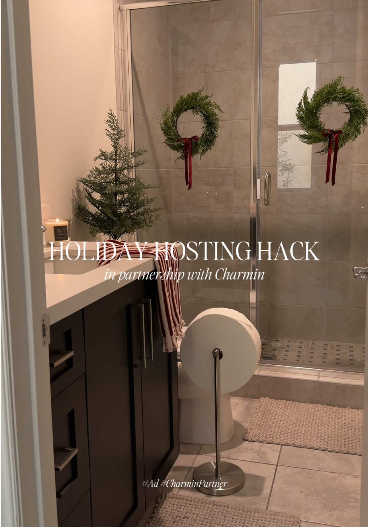 #ad #CharminPartner Kicking off holiday hosting prep with my newest hack: Charmin Forever Roll 🤍 Each roll lasts up to 1 month (based on a 2-person household) which means it’s one less thing to stress about while hosting guests #holidayhosting #hostingideas #hostinghacks 