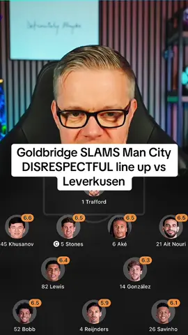 Mark Goldbridge slams Manchester City disrespectful lineup vs bayer leverkusen #markgoldbridge #manchesterunited 