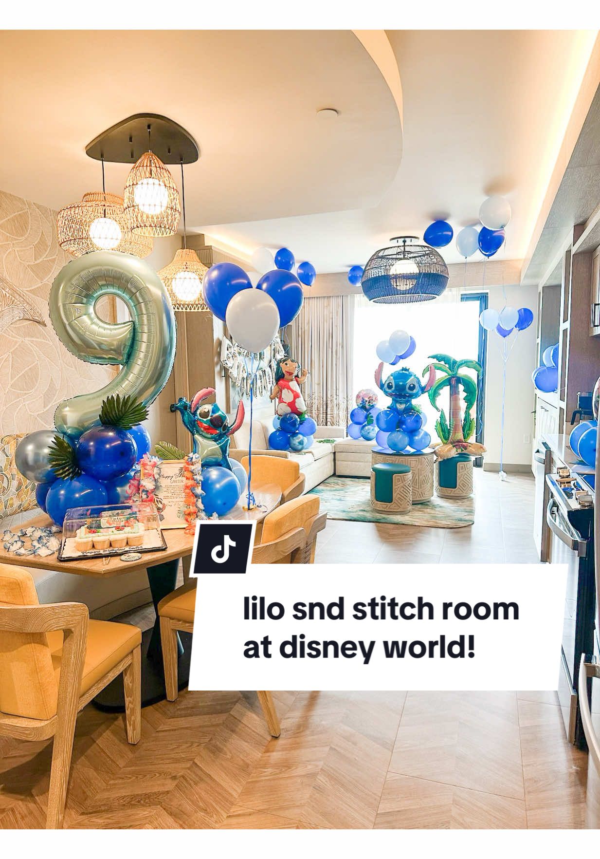 book your own disney hotel room decor setup at www.ringitonevents.com  this is our Magical Moments full room package! ✨🩵  #liloandstitch #waltdisneyworld #disneyvacation #disneytrip #disneyresort 